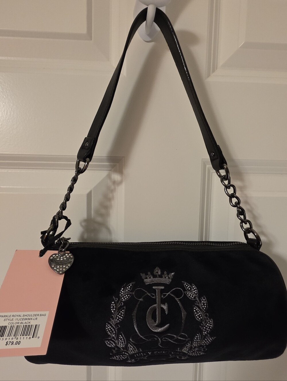 Juicy Couture NWT EXCLUSIVE Sparkle Royal Licorice Black Shoulder Bag